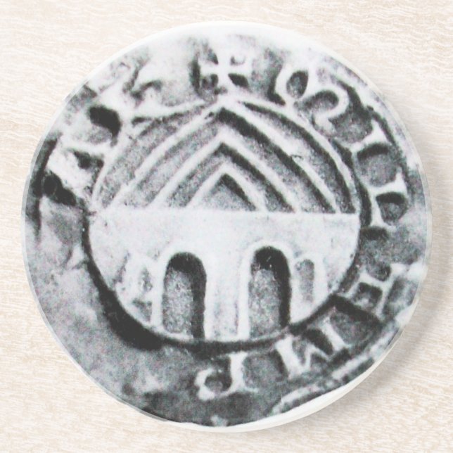 DESSOUS DE VERRE EN GRÈS SCEAU DU MODÈLE DES CHEVALIERS (Devant)