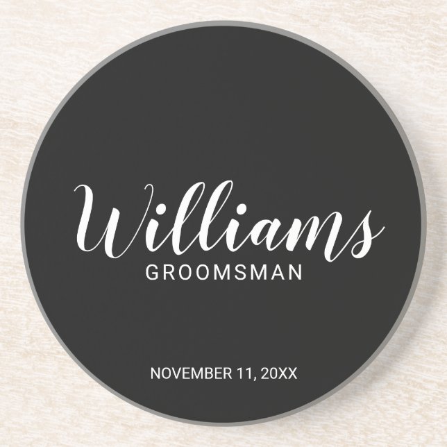 Dessous De Verre En Grès Scénario moderne - Groomsman personnalisé (Devant)