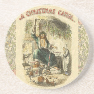 Dessous De Verre En Grès Scrooge Fantôme de Noël Présent