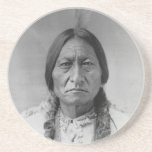 Dessous De Verre En Grès Séance Taureau en chef indienne de Lakota