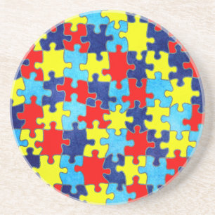 Dessous De Verre En Grès Sensibilisation sur l'autisme-Puzzle par Shirley T