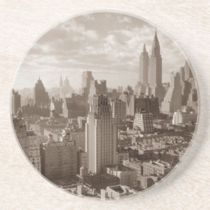 Dessous De Verre En Grès Sepia New York