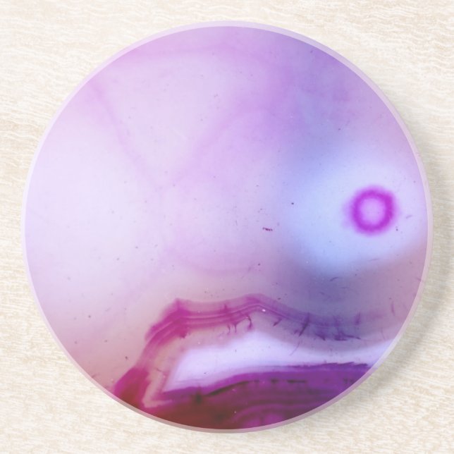 Dessous De Verre En Grès Série Gemstone - Agate en violet 3 (Devant)
