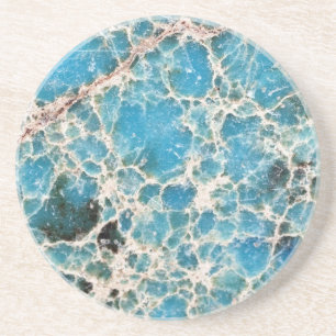 Dessous De Verre En Grès Série Gemstone - Carte routière Turquoise