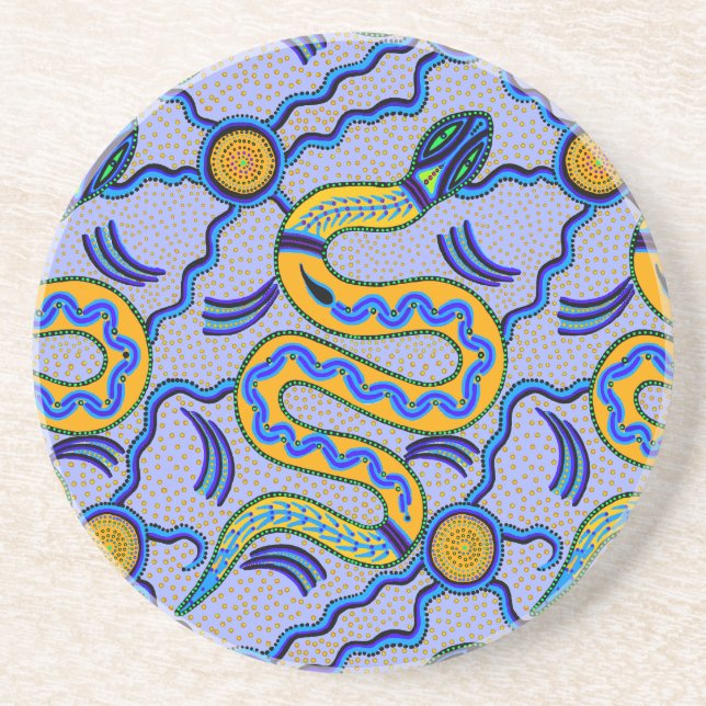 Dessous De Verre En Grès Serpent tribal (Devant)