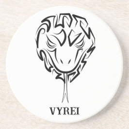 Dessous De Verre En Grès Serpent tribal noir et blanc