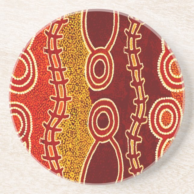 Dessous De Verre En Grès Serpents aborigènes . (Devant)