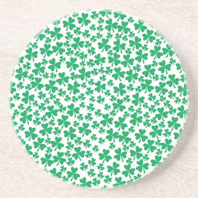 Dessous De Verre En Grès Shamrock pour la Saint Patrick's Day (Devant)