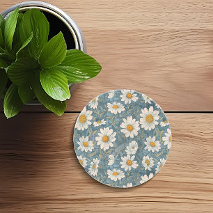 Dessous De Verre En Grès Shasta Daisy Art Nouveau