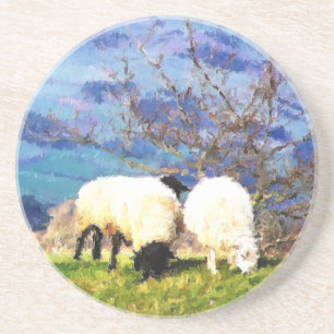 DESSOUS DE VERRE EN GRÈS SHEEP