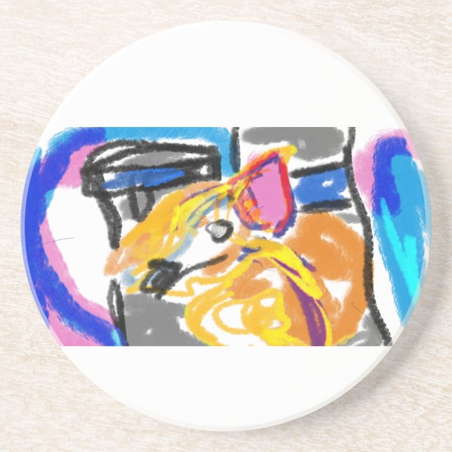 Dessous De Verre En Grès Shiba Inu dans la ville (Devant)