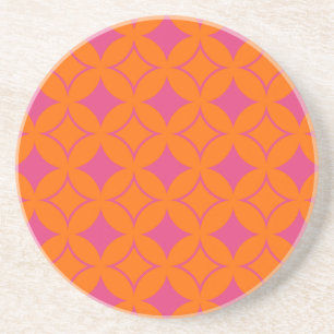 Dessous De Verre En Grès Shippo rose et orange