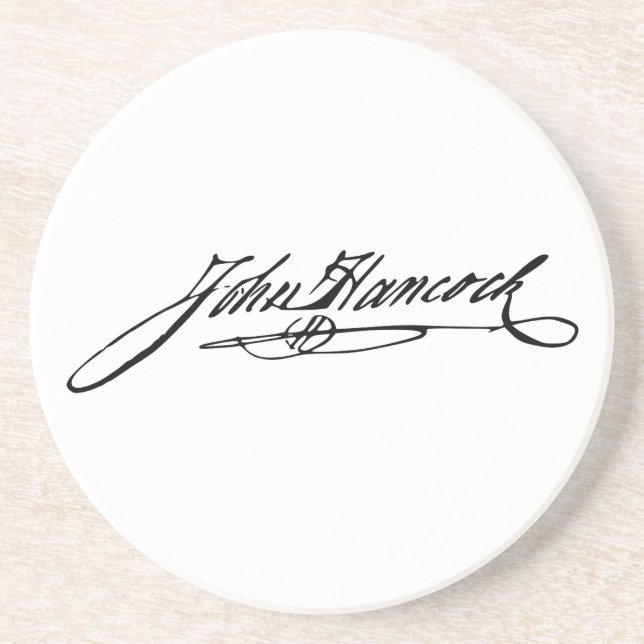 Dessous De Verre En Grès Signature de père fondateur John Hancock (Devant)
