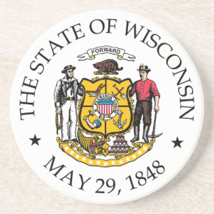 Dessous De Verre En Grès signe du Wisconsin
