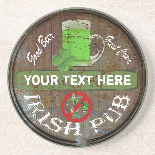 Dessous De Verre En Grès Signe irlandais personnalisé de pub (Devant)