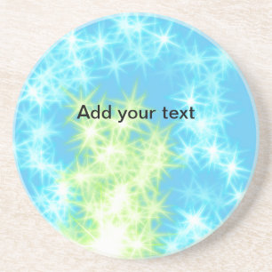 Dessous De Verre En Grès Simple ciel bleu paillettes scintillement étoiles
