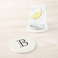 Simple Crème & Noir Monogramme Crème