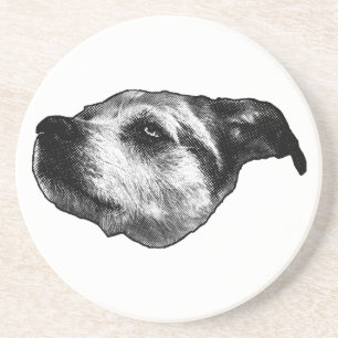 Dessous De Verre En Grès Sip de point après-lueur — Terrier
