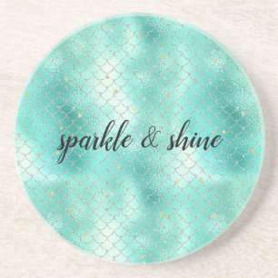 Dessous De Verre En Grès Sirène de menthe d'argent