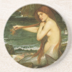 Dessous De Verre En Grès Sirène par John William Waterhouse