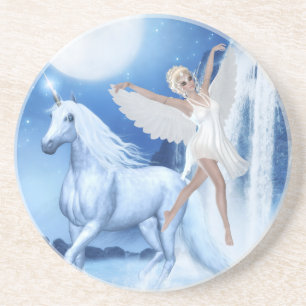 Dessous De Verre En Grès Sky Féerie Aspar et Unicorn