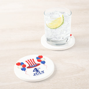 Dessous De Verre En Grès SlipperyJoe's fête d'indépendance du 4 juillet cla