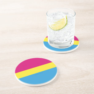 Dessous De Verre En Grès SlipperyJoe's pansexual pride flag pi sans sexe
