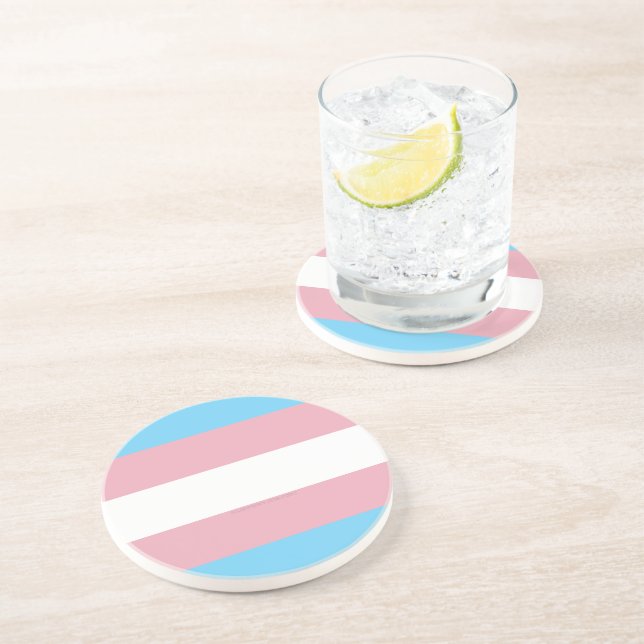 Dessous De Verre En Grès SlipperyJoe's transgenre pride drapeau de la diver (Côté)