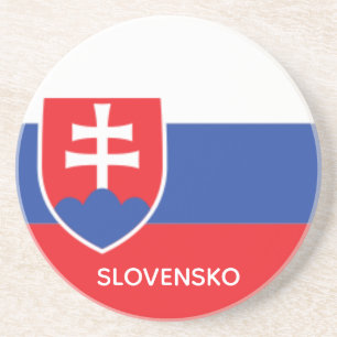Dessous De Verre En Grès Slovaquie Drapeau Slovaque Emblème Europe