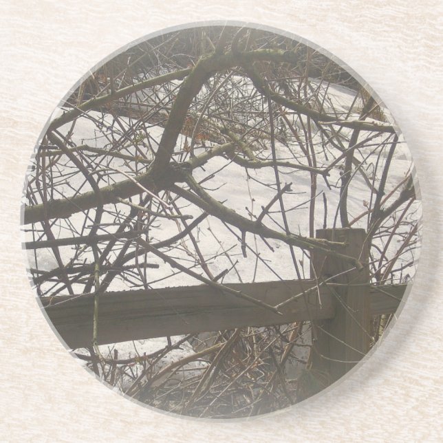 Dessous De Verre En Grès Snowy Woods (Devant)