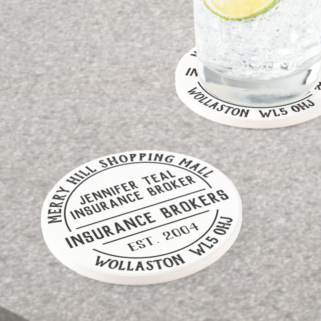 Dessous De Verre En Grès Société d'assurance promotionnelle (Créateur téléchargé)