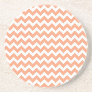 Dessous De Verre En Grès Soft Orange Zig Zag Chevron