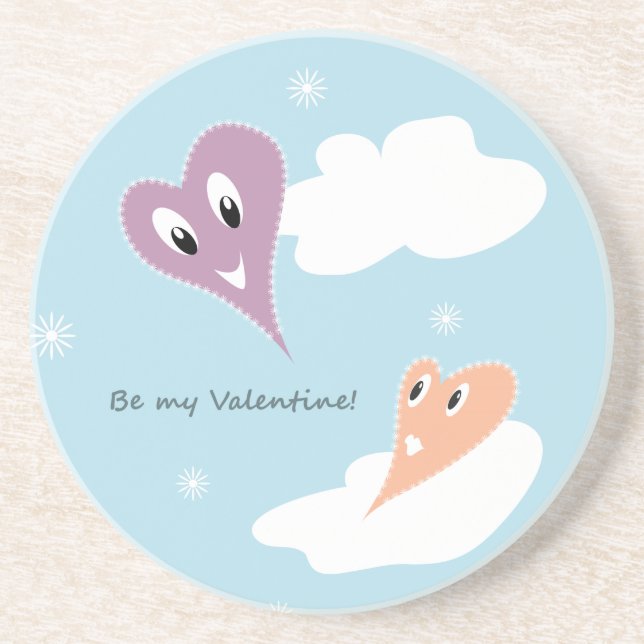 Dessous De Verre En Grès Sois mon Valentin (Devant)