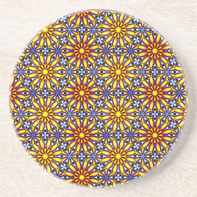 Dessous De Verre En Grès Soleil Céleste (Devant)