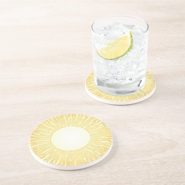 Dessous De Verre En Grès Soleil de mi-été (Côté)