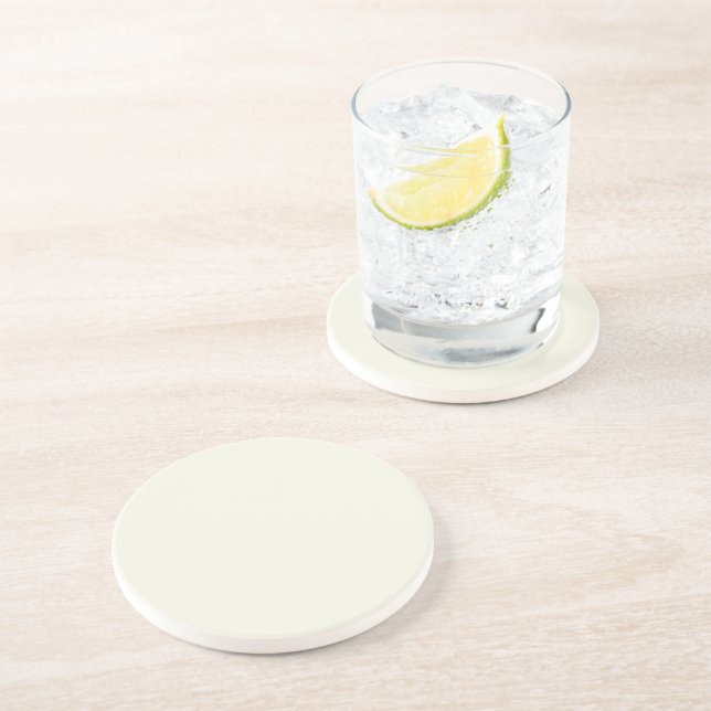 Dessous De Verre En Grès Solid Pale Butter Yellow Coaster (Côté)