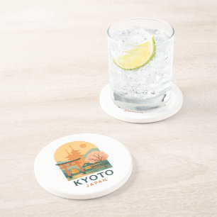 Dessous De Verre En Grès Sous-tasse de voyage minimaliste Vintage Kyoto Jap