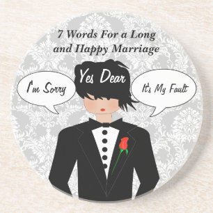 Dessous De Verre En Grès Sous-verres 7 mots pour un mariage long et heureux