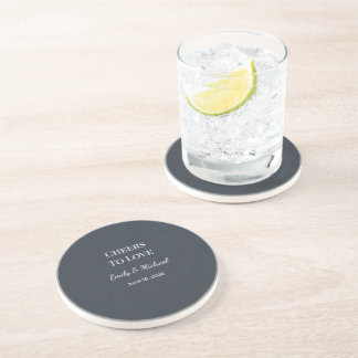 Dessous De Verre En Grès Sous-verres de mariage | À la santé de l'amour Cad