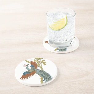 Dessous De Verre En Grès Sous-verres Paon Vintage