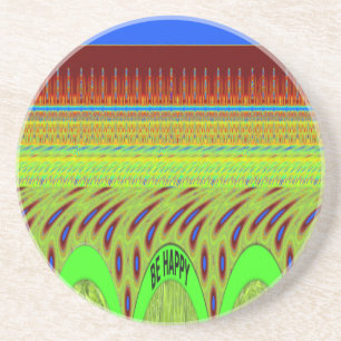 Dessous De Verre En Grès Soyez heureux Polka Dot Motif Cadeau Coloré