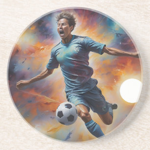 Dessous De Verre En Grès Spatiale Nebula Soccer