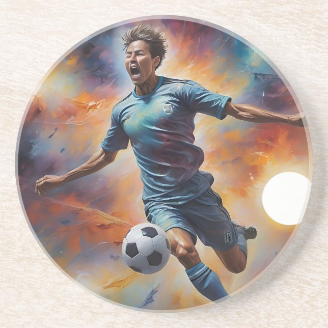 Dessous De Verre En Grès Spatiale Nebula Soccer (Devant)