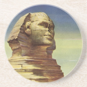 Dessous De Verre En Grès Sphinx vintage de Gizeh, Pyramides d'Egypte