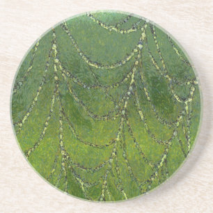 Dessous De Verre En Grès Spider Web avec droplets à mâcher Art Abstrait