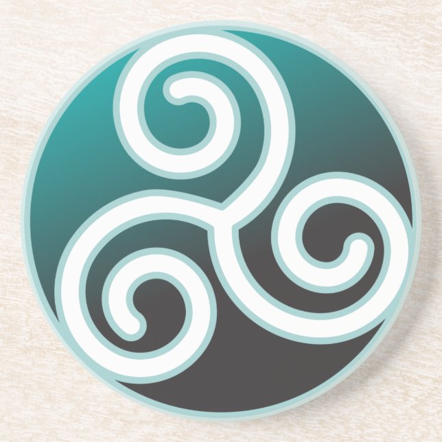 Dessous De Verre En Grès Spirale de Celtic de Triskele (Devant)