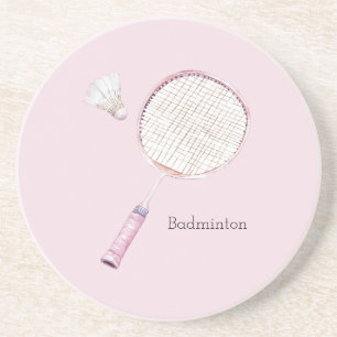 Dessous De Verre En Grès Sports de badminton rose