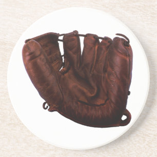 Dessous De Verre En Grès Sports vintages, Gant De Baseball Antique En Cuir