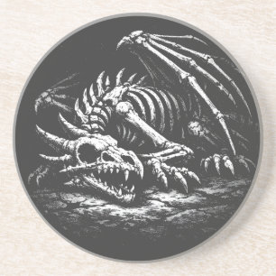 Dessous De Verre En Grès Squelette de dragon — par BurnsInHell