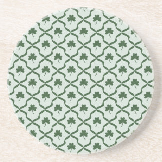 Dessous De Verre En Grès St. Patrick's Day Preppy Shamrock Clover Lattice 